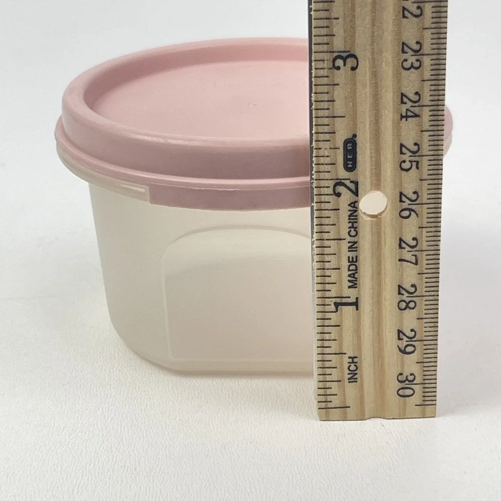Tupperware Snack Cups 4 oz. Container 1807 Pink Lid Vintage Sure Seal